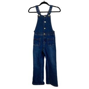 Zara Girls Flare Leg Dark Wash Denim Jean Overalls Size 11-12